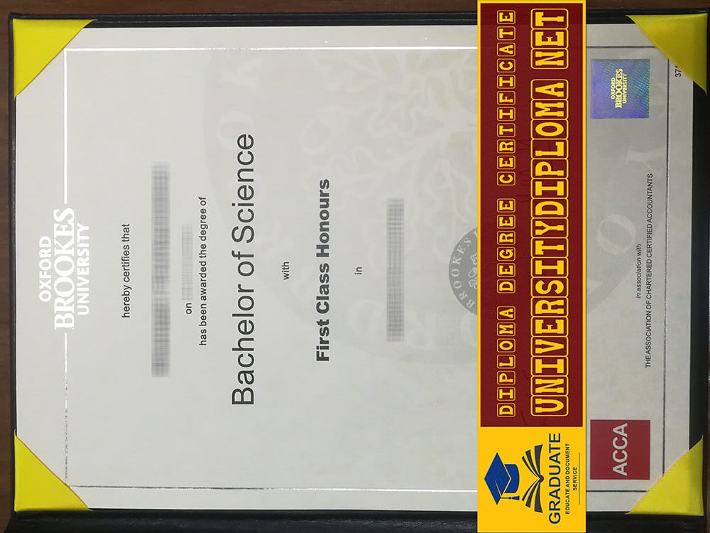 Oxford Brookes University degree certificate, Oxford Brookes University diploma