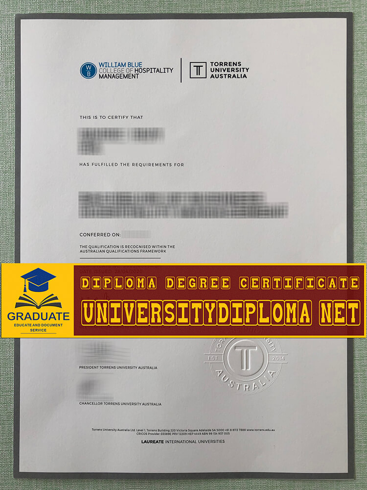 fake Australia Torrens University diploma, fake TUA diploma