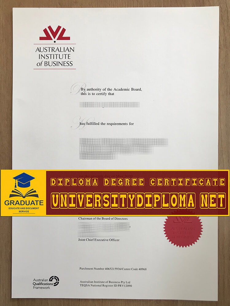 fake Australian Institute of Business diploma