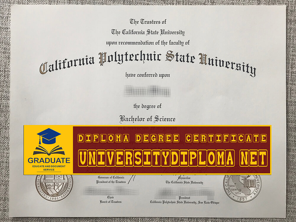 fake Cal Poly diploma, fake California Polytechnic State University diploma