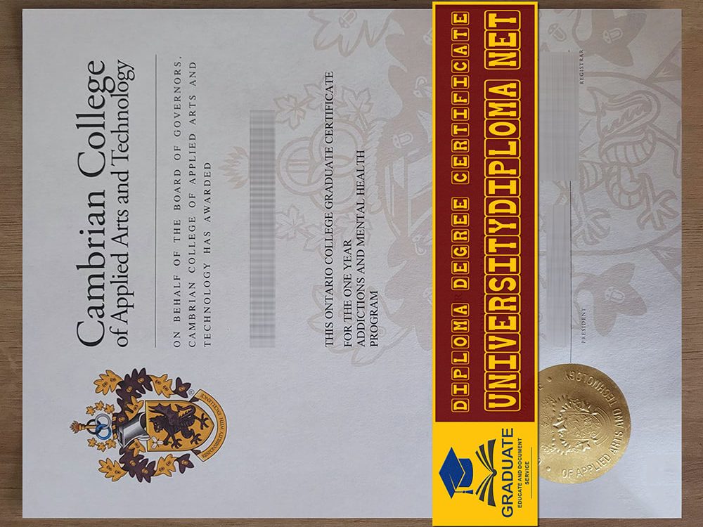fake Cambrian College diploma, fake Cambrian College degree