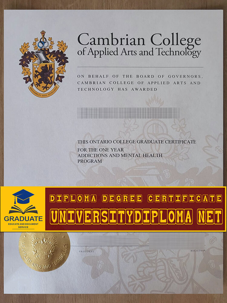 fake Cambrian College diploma, fake Cambrian College degree