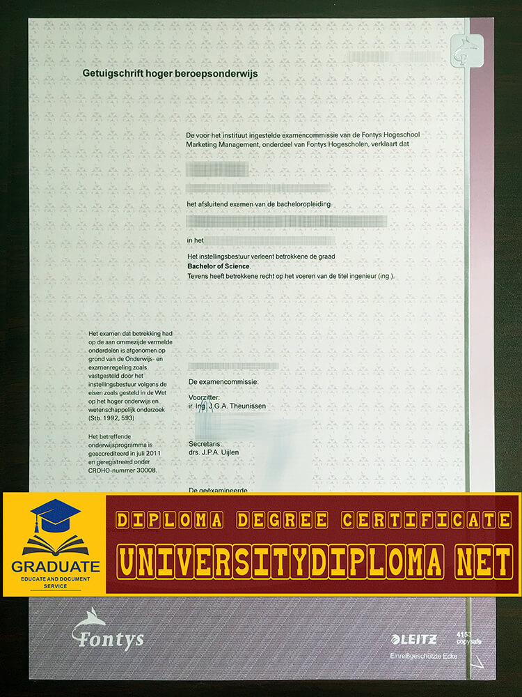 fake Fontys University diploma