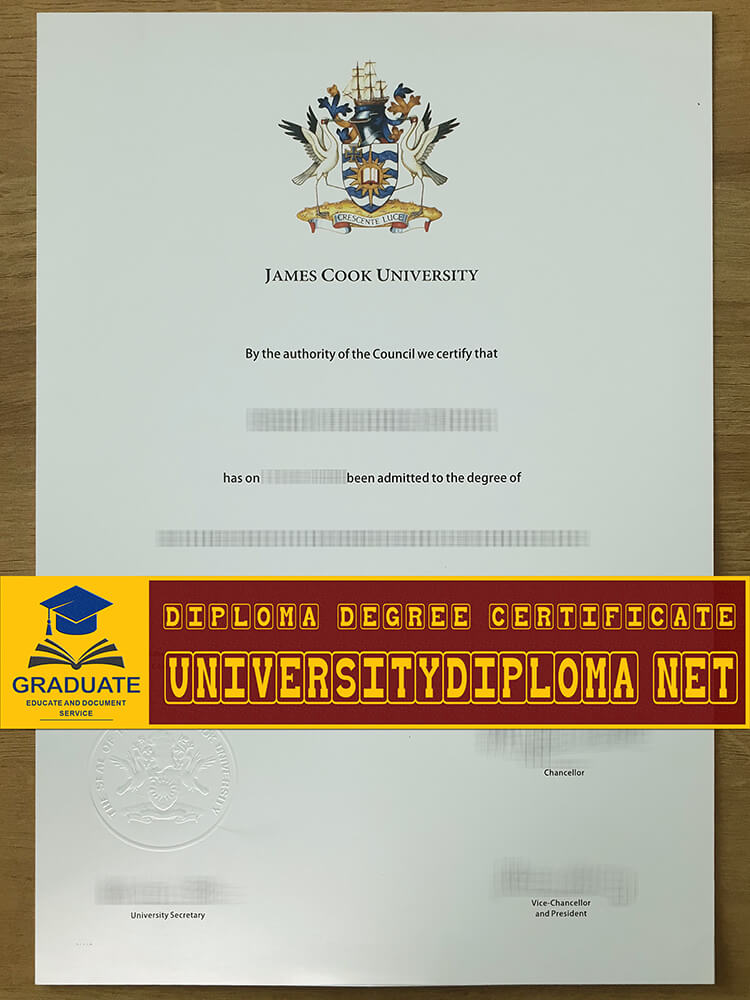 fake Jams Cook University diploma, fake Jams Cook University degree