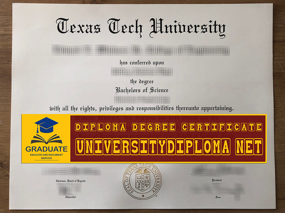 fake Texas Tech University diploma