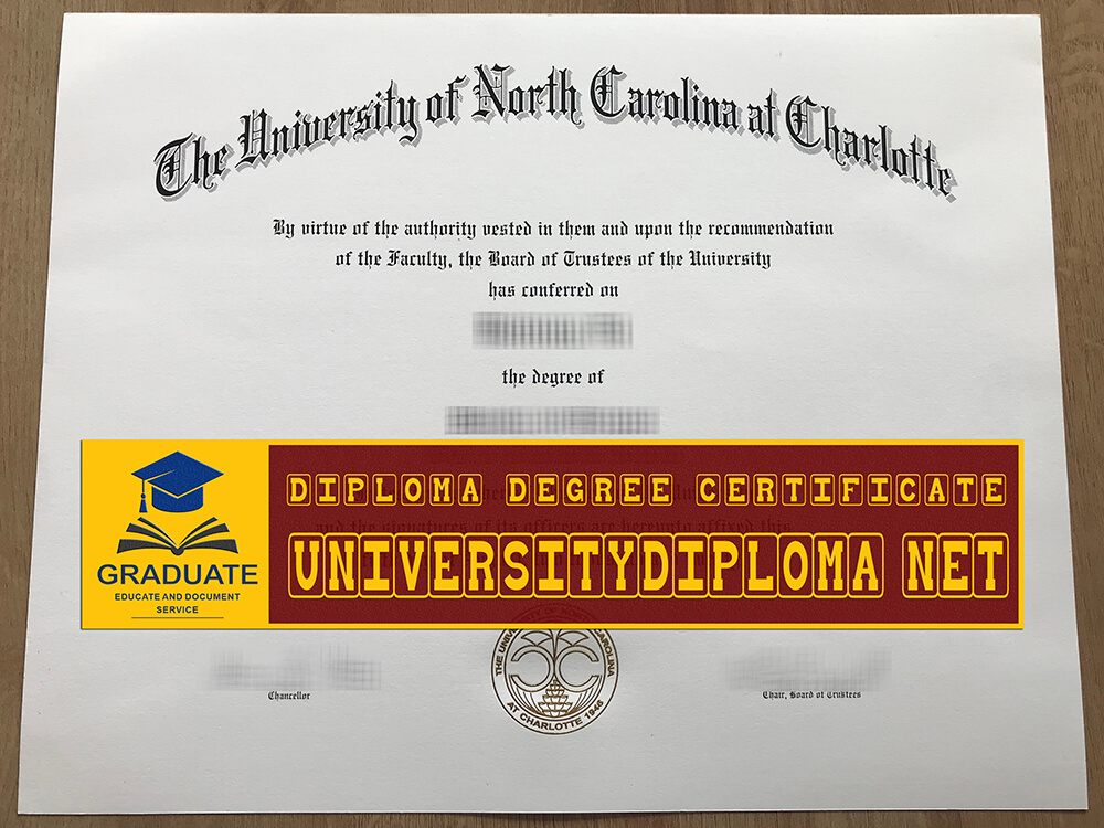 fake UNCC diploma, fake University of North Carolina at Charlotte diploma