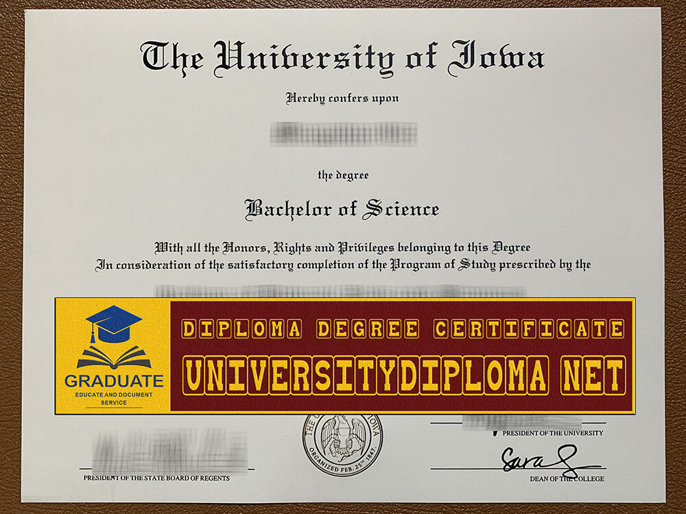 fake University of Iowa diploma, fake University of Iowa degree certificate