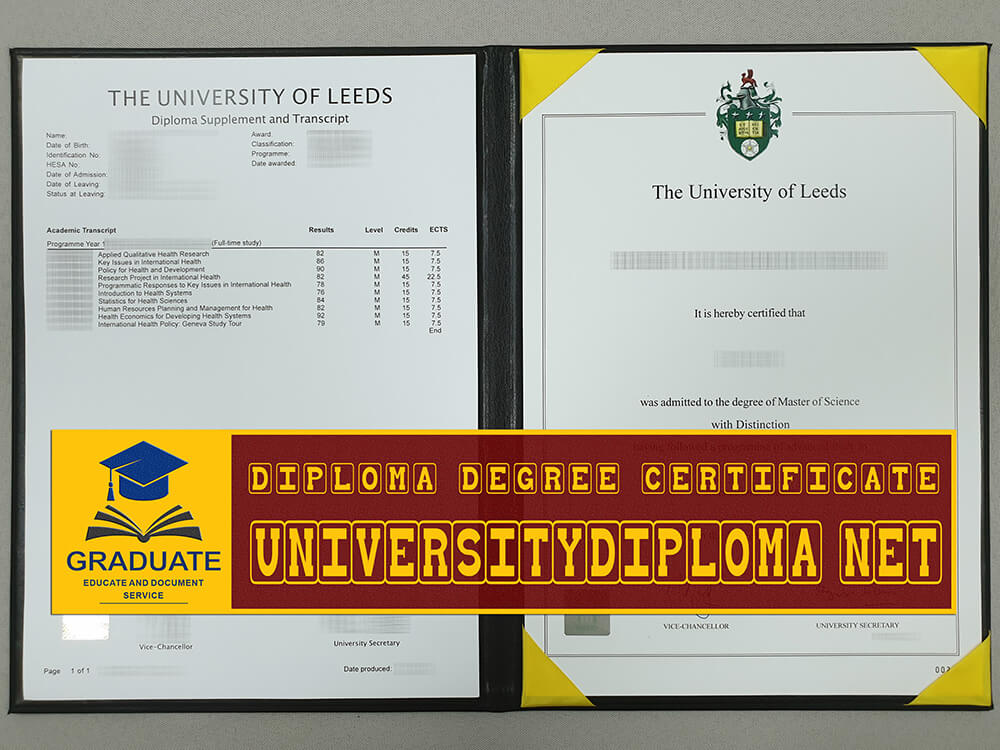 fake University of Leeds degree certificate