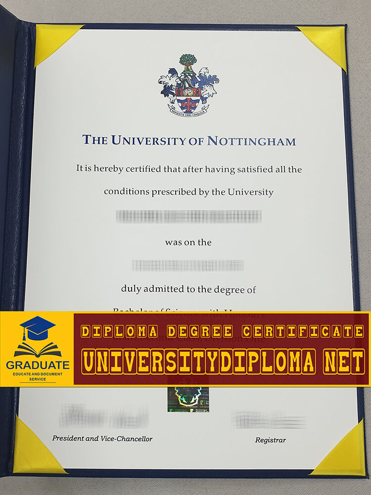 fake University of Nottingham degree certificate