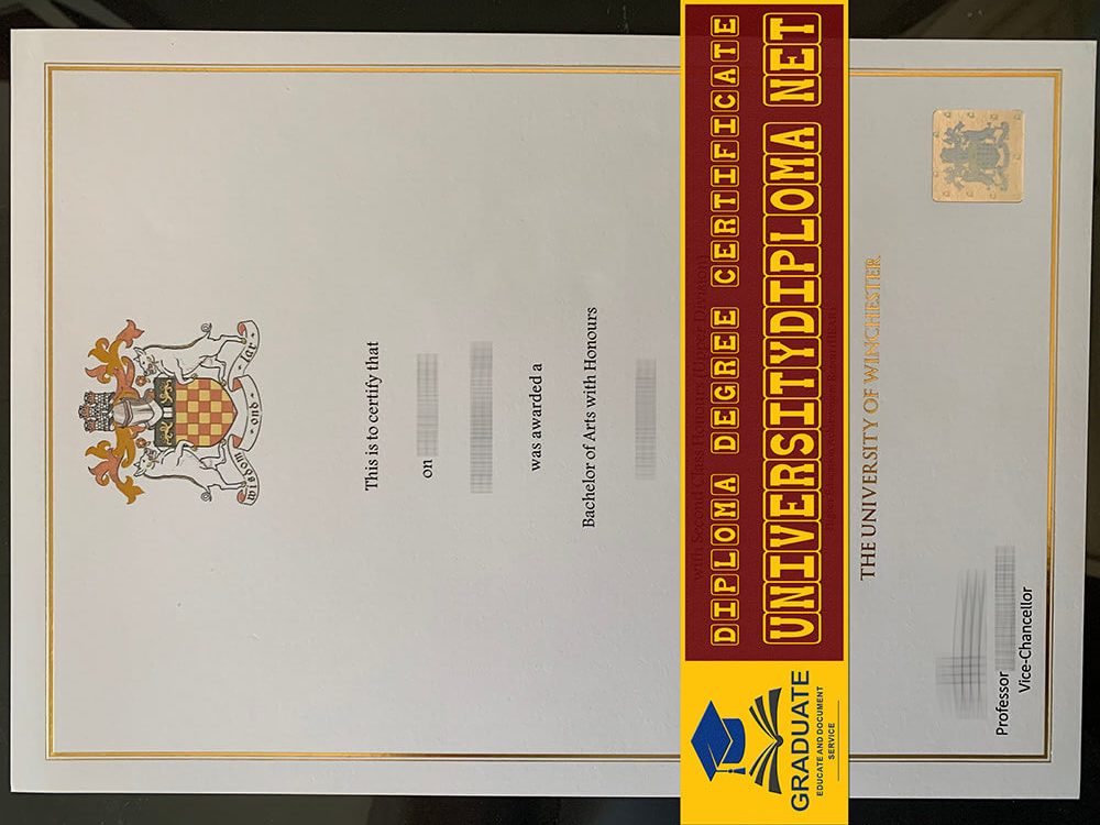 fake University of Winchester degree certificate