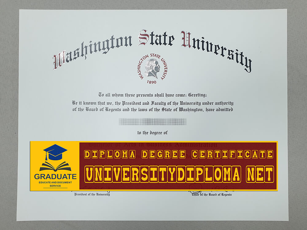 fake Washington State University diploma