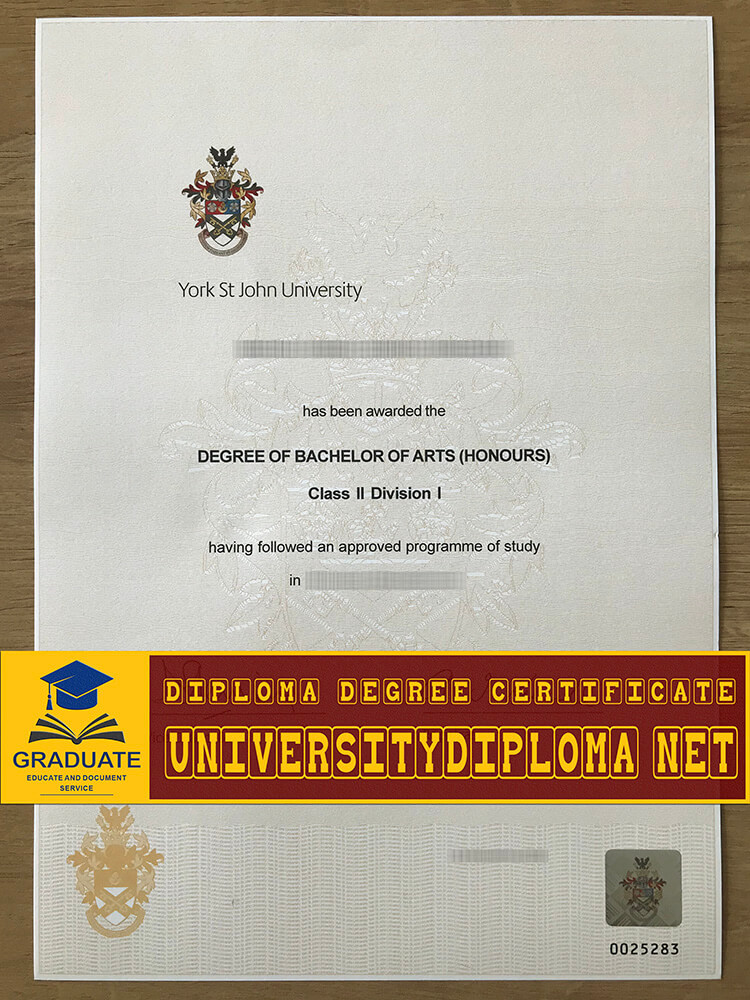 fake York St John University degree certificate, fake York St John University diploma