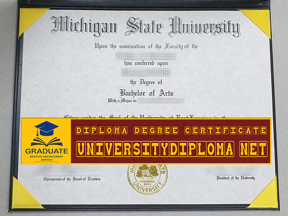 Fake Michigan State University diploma certificate, Fake Michigan State University degree certificate
