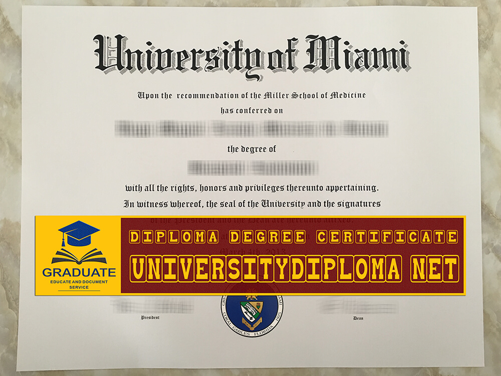 Fake University of Miami Diploma
