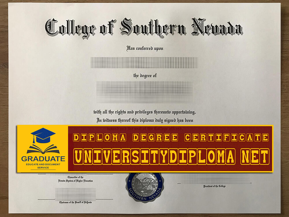 fake College of Southern Nevada diploma