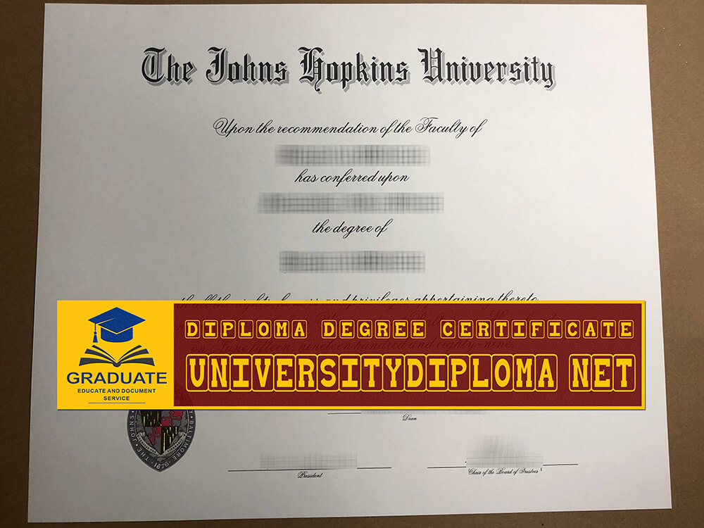 fake Johns Hopkins University diploma