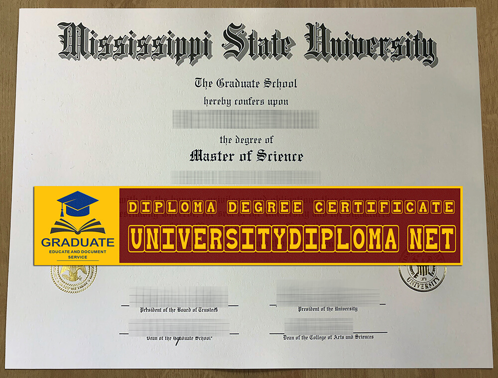 fake Mississippi State University diploma certificate, fake Mississippi State University degree certificate