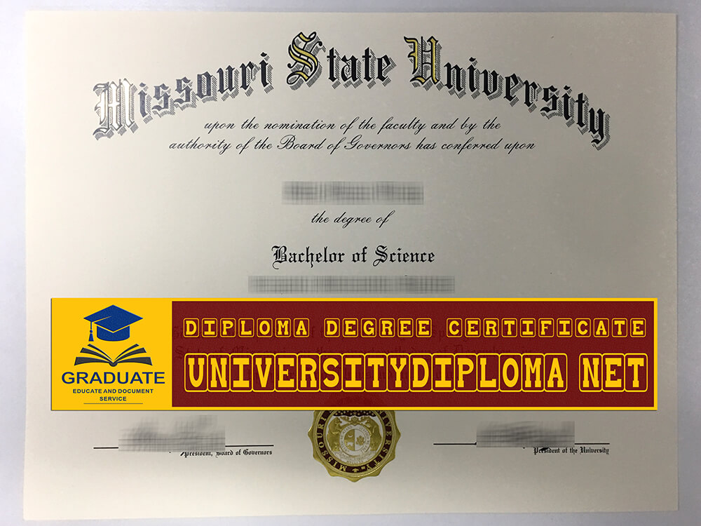 fake Missouri State University diploma, Bachelor of Science