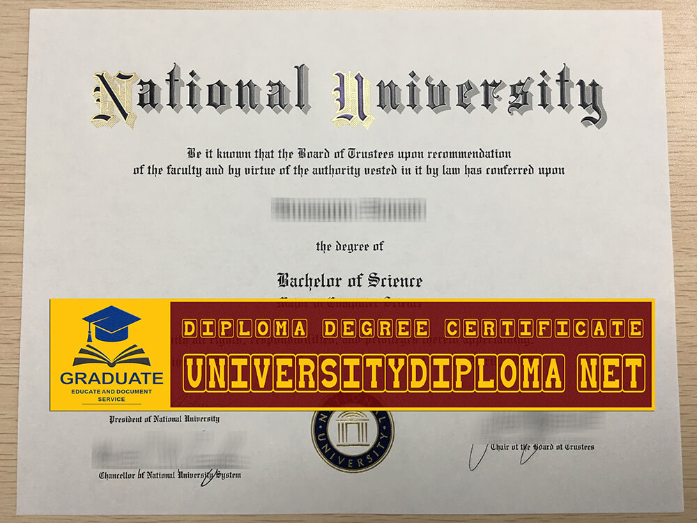 fake National University diploma