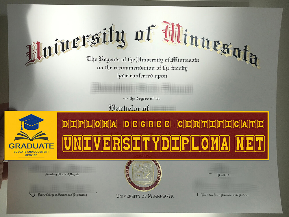 fake University of Minnesota diploma certificate, fake University of Minnesota System degree