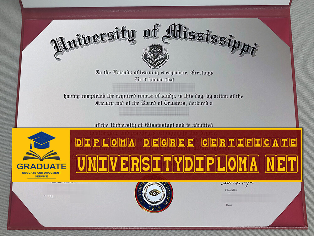 fake University of Mississippi diploma certificate
