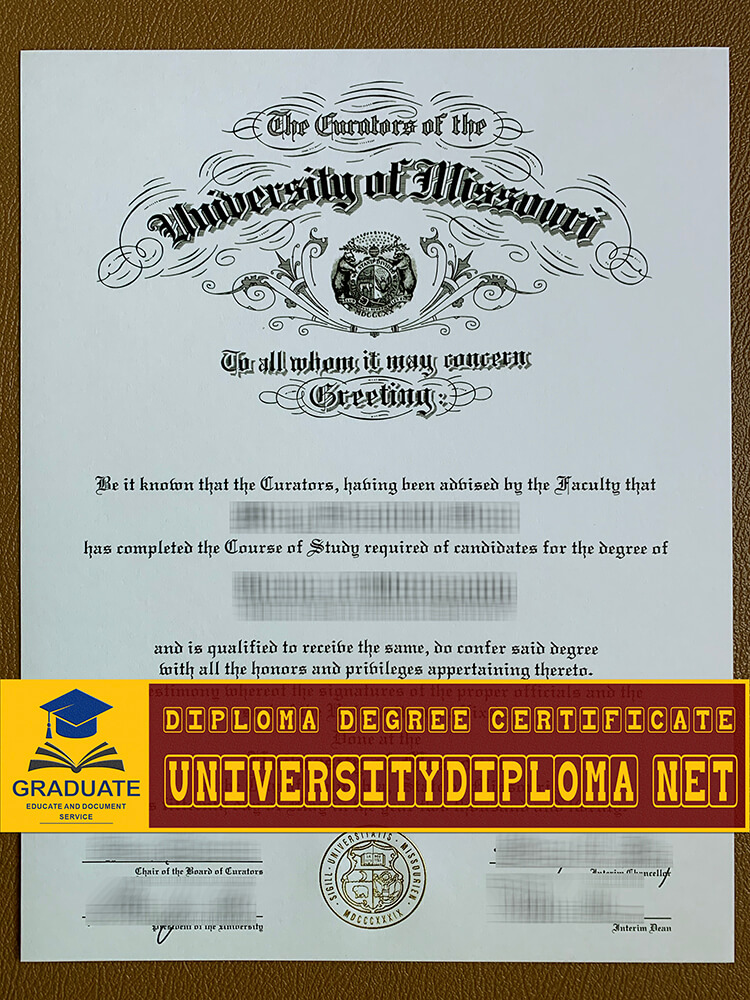 fake University of Missouri diploma certificate, fake University of Missouri degree certificate, Fake Phd University of Missouri Diploma