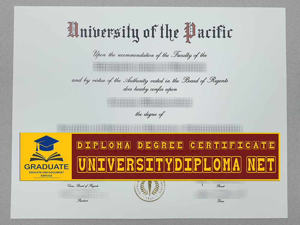 fake University of the Pacific diploma, fake University of the Pacific degree certificate
