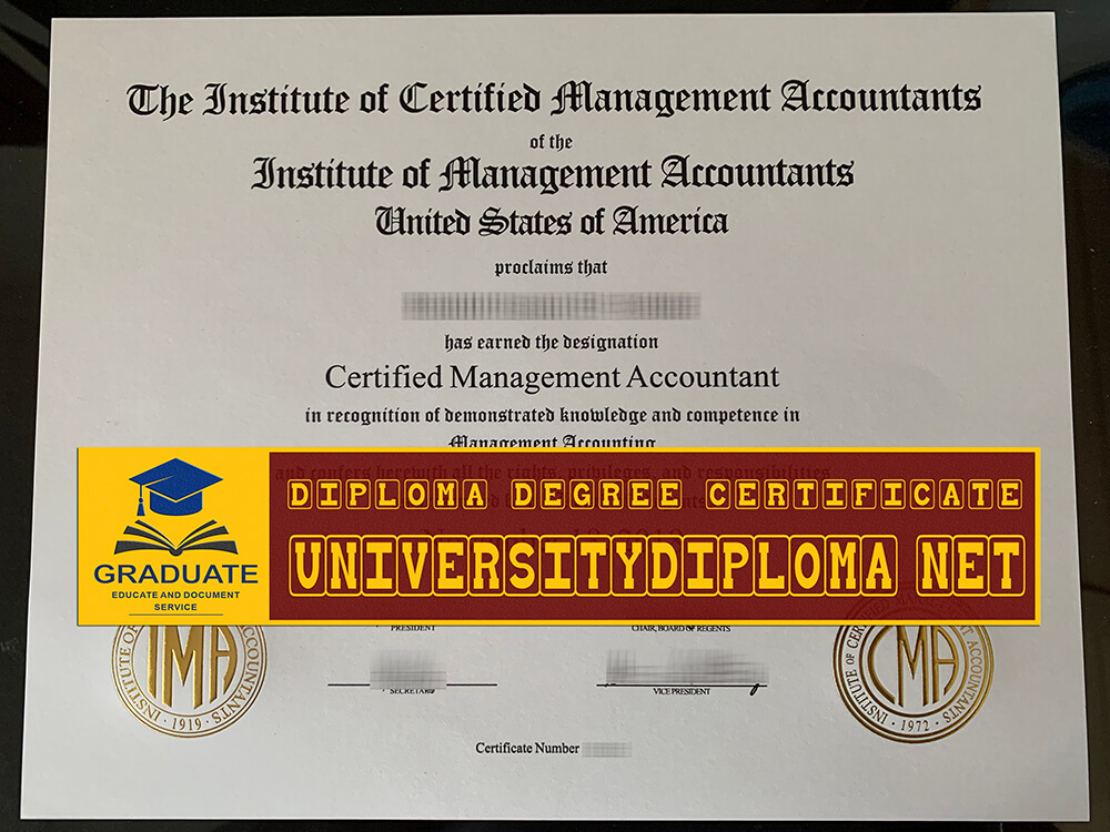 fake Certified Management Accountant certificates