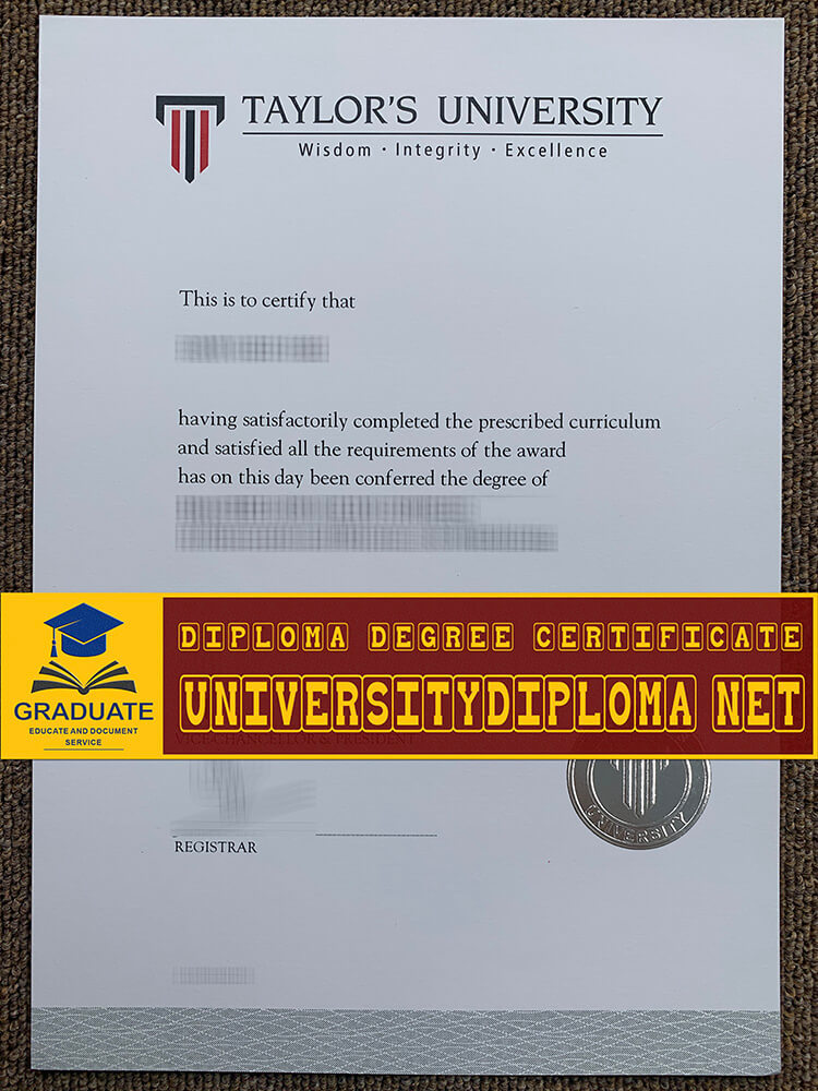 fake Taylor's University diploma