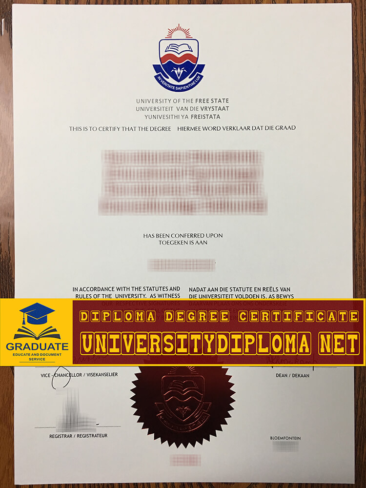 fake University of Free State diploma