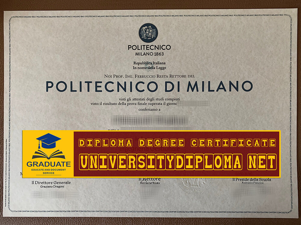 fake Polytechnic University of Milan diploma