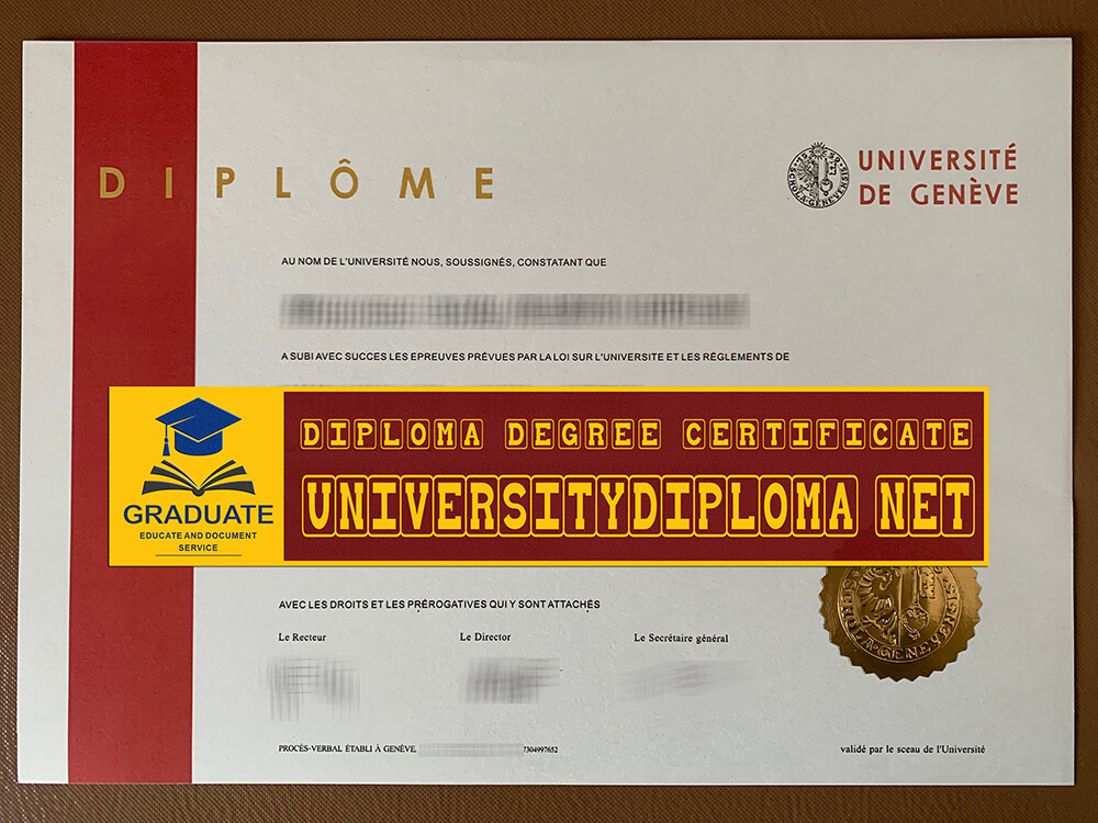 fake Université de Genève diploma